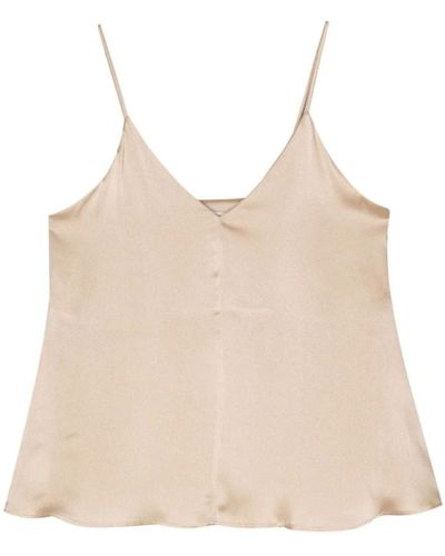 Semicouture Sleeveless Tops - Natural