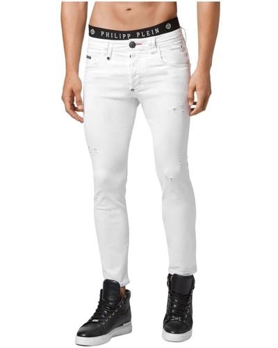 Philipp Plein Slim-Fit Jeans - White