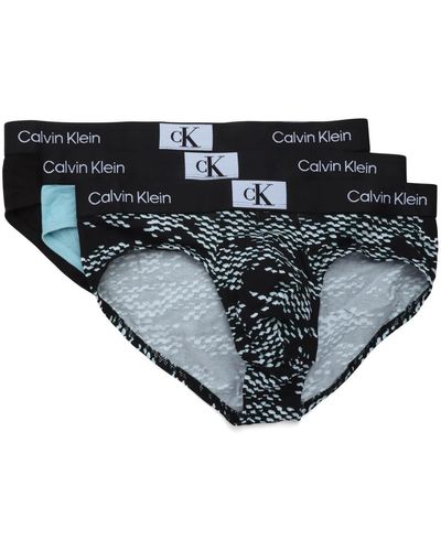 Calvin Klein 3er-pack baumwoll-stretch-logo-slips - Schwarz