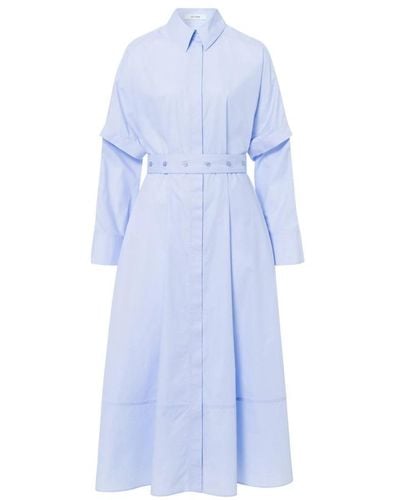 IVY & OAK Knöchellanges hemdkleid mit abnehmbaren ärmeln - Blau