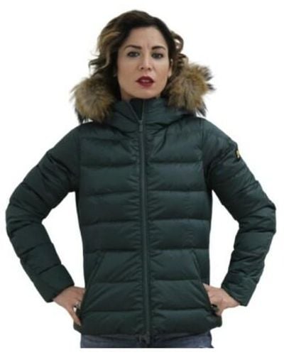 Ciesse Piumini Krizia real fur - real down jacket with hoody 214cpwj 02514 r n9310d - Negro