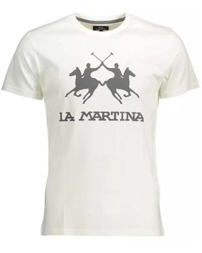 La Martina Stylisches logo-print baumwoll t-shirt - Weiß