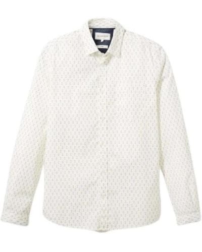 Tom Tailor Camicia in cotone da uomo - Bianco