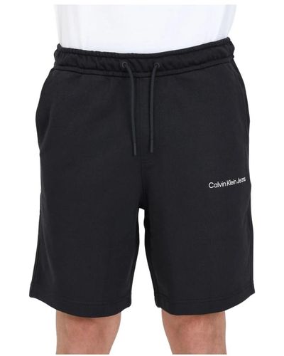 Calvin Klein Schwarze shorts mit logo-print