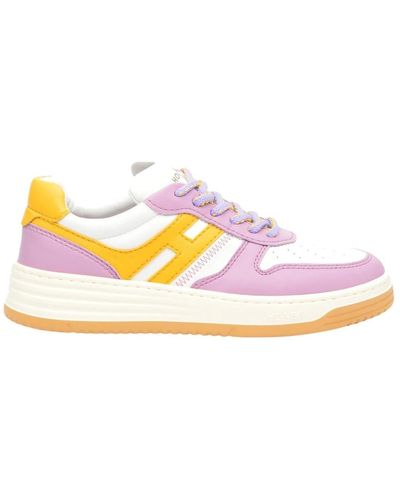 Hogan Leder sneakers weiß lila gelb - Pink
