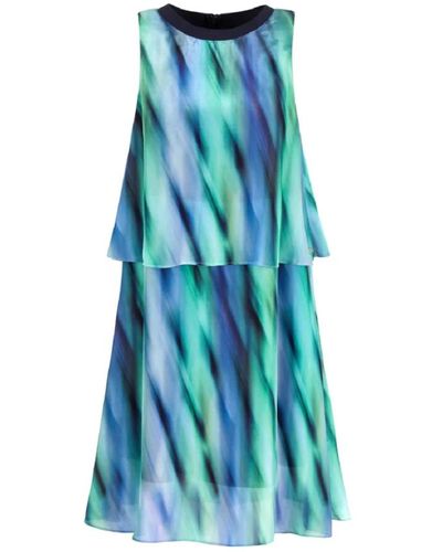 Armani Exchange Fantasia satin kleid ärmellos reißverschluss - Blau