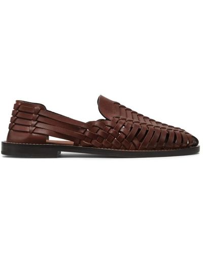 Brunello Cucinelli Woven Leather Sandals - Brown