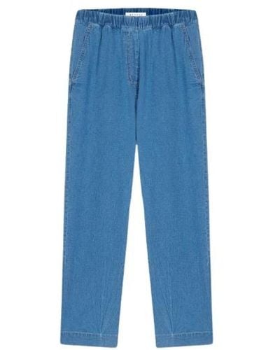 MASSCOB Pantaloni straight cut in denim - Blu