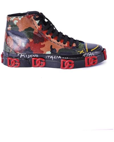 Dolce & Gabbana Camouflage boot sneakers - Rot