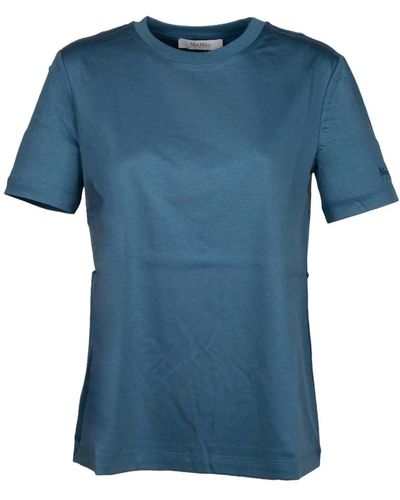 Max Mara Camiseta cosmo azul de algodón modal