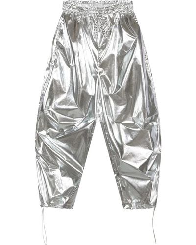 10Days Metallic parachute tapered pantaloni - Grigio
