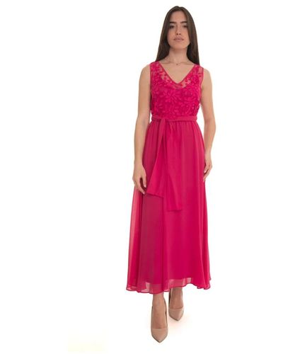 Pennyblack Georgette v-ausschnitt abendkleid mit blumen - Pink