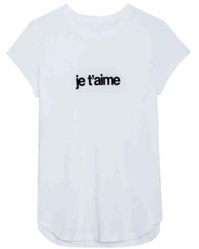 Zadig & Voltaire Klassisches t-shirt mit je t ́aime print - Weiß