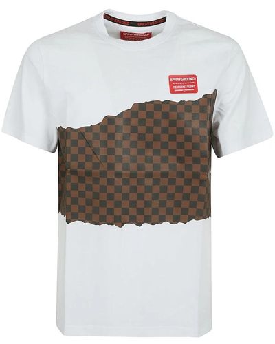 Sprayground T-shirt andre checkered bianca - Bianco