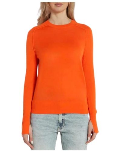 Calvin Klein Jersey de lana merino extra fina para mujer - Naranja