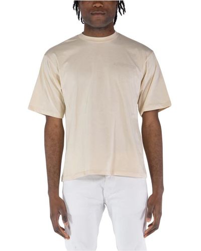 A PAPER KID Bedrucktes rundhals t-shirt,bedrucktes t-shirt mit rundhalsausschnitt,bedrucktes rundhals-t-shirt - Natur