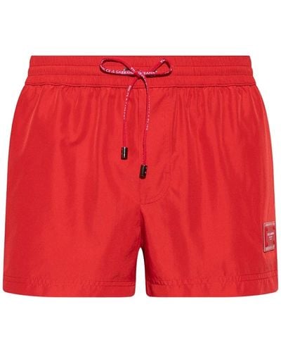 Dolce & Gabbana Swim shorts with logo - Rouge