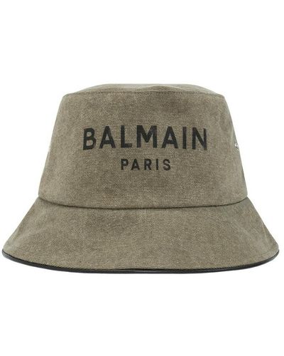 Balmain Bucket hat with logo - Vert