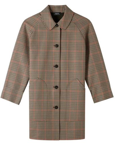 A.P.C. Coats > single-breasted coats - Marron
