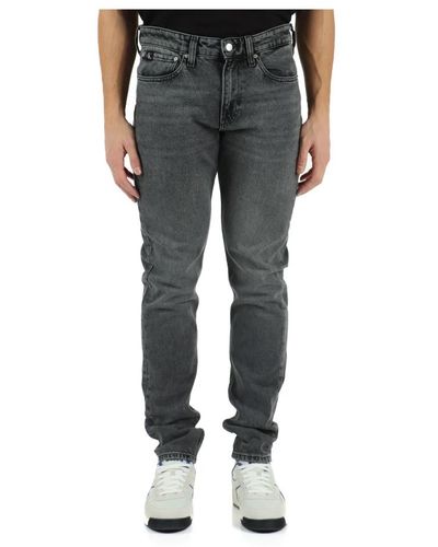 Calvin Klein Pantalone jeans cinque tasche slim taper - Grigio