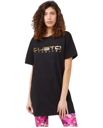 Custoline T-shirt oversize con stampa frontale nera - Nero