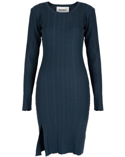 Silvian Heach Vestido midi elegante con textura distintiva - Azul