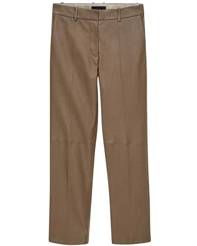 JOSEPH Pantaloni in pelle elasticizzati - hickory - Marrone