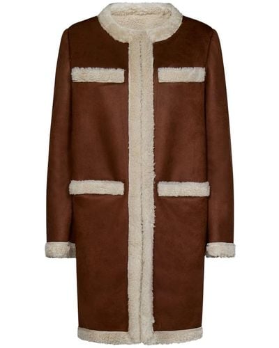 DSquared² Faux Shearling Coat - Brown