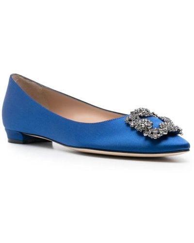 Manolo Blahnik Shoes > flats > ballerinas - Bleu
