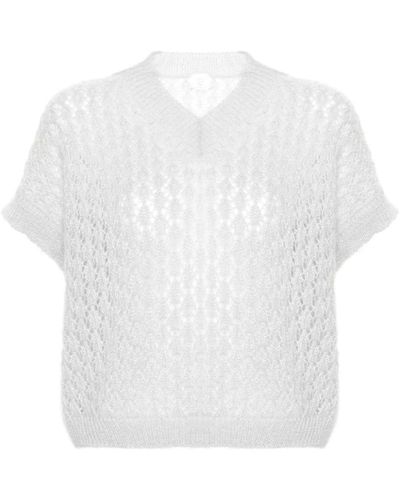 Eleventy Knitwear > v-neck knitwear - Blanc