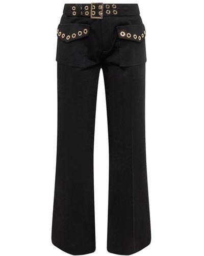 The Seafarer Pantalones anchos con detalles dorados - Negro