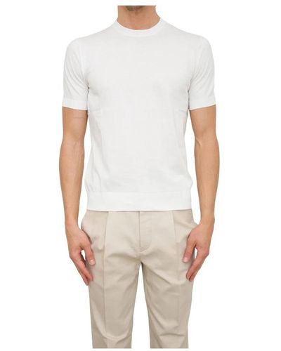 Paolo Pecora Weißes rundhals-shirt - Grau