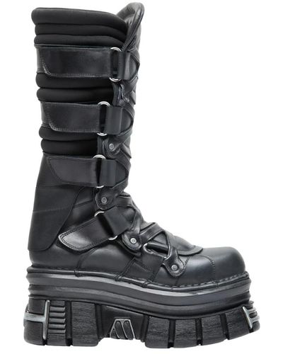 Vetements Chunky botas de cuero tower - Negro