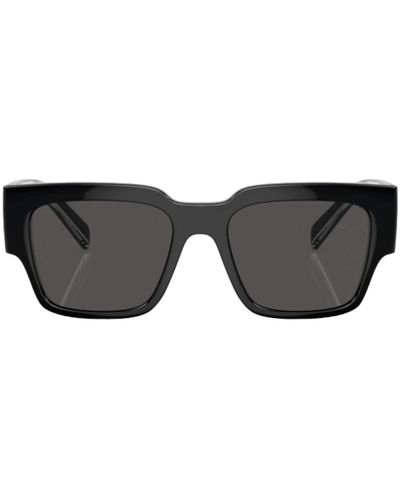 Dolce & Gabbana Dunkelgraue quadratische sonnenbrille für männer - Schwarz
