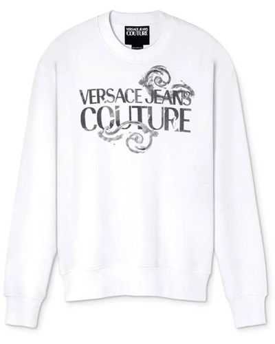 Versace Weiße barockmuster sweatshirt
