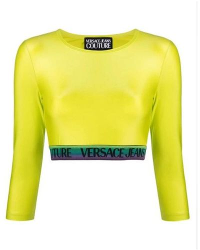 Versace Jeans Couture Elegante top de manga larga es - Amarillo