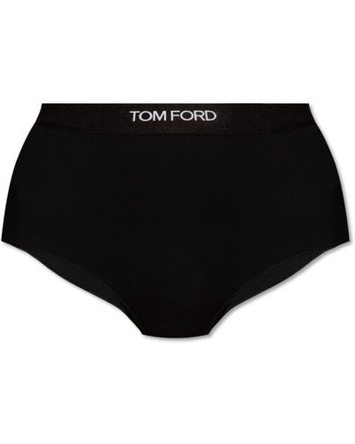 Tom Ford Slip in cotone a vita alta - Nero