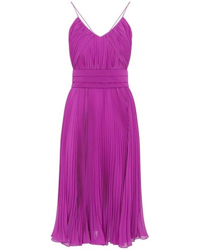 Max Mara Clarino Plisse Midi Dress - Purple