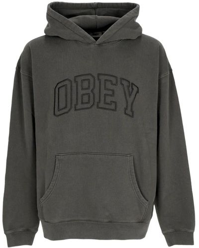 Obey Schweres pigment collegiate hoodie - Grau
