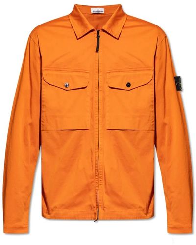Stone Island Camicia con zip - Arancione