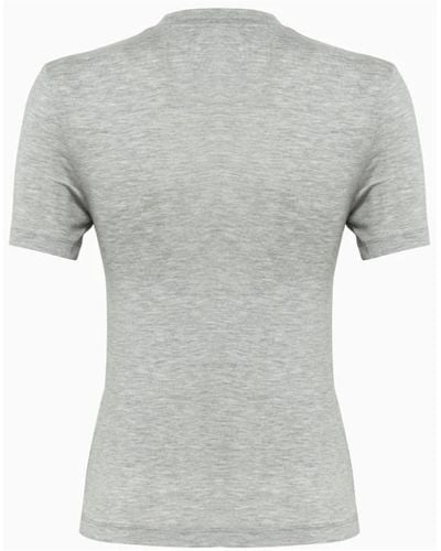 REMAIN Birger Christensen Camiseta de manga corta con detalles drapeados en viscosa suave - Gris