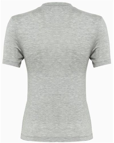 REMAIN Birger Christensen Gedrapptes t-shirt mit kurzen ärmeln aus weicher viskose - Grau