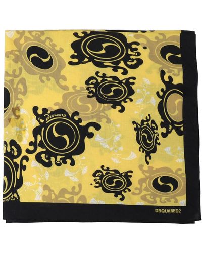 DSquared² Sonnenblumenmuster baumwoll-foulard-schal - Mettallic