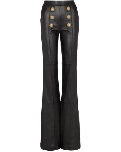 Balmain Pantalons en cuir - Noir