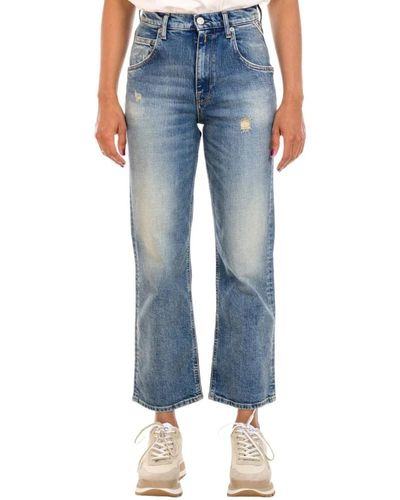 Replay Jeans > cropped jeans - Bleu