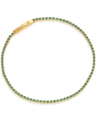 Sif Jakobs Jewellery Pulsera ellera de plata de ley chapada en oro 925 con circonita verde - Metálico