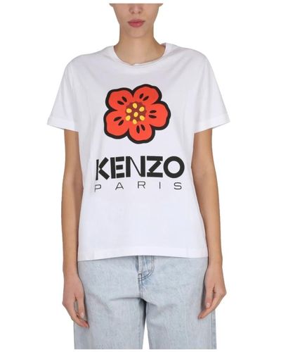 KENZO Blumiges loose fit t-shirt - Weiß