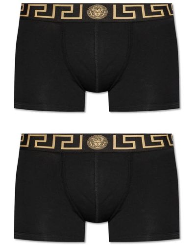 Versace Zweierpack boxershorts mit logo - Schwarz