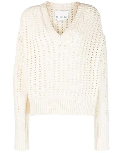 Sa Su Phi Knitwear > v-neck knitwear - Blanc