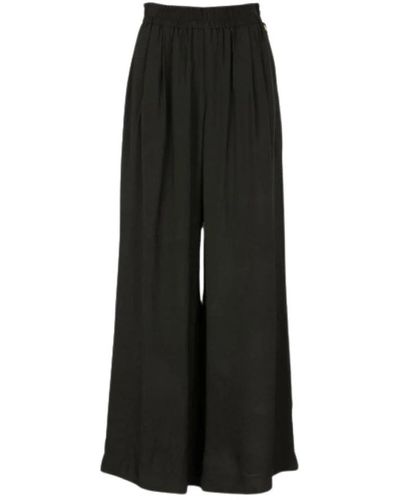 Twin Set Pantalón ancho de cintura elástica - Negro